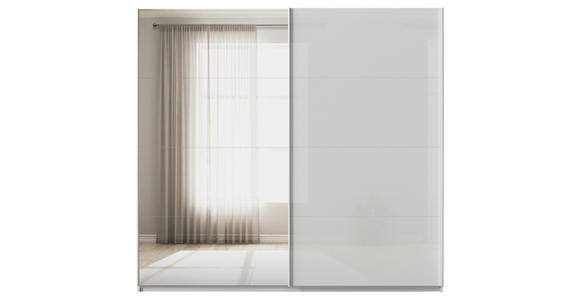 SCHWEBETÜRENSCHRANK  in Seidengrau  - Seidengrau/Alufarben, KONVENTIONELL, Glas/Holzwerkstoff (225/229/62cm) - Xora