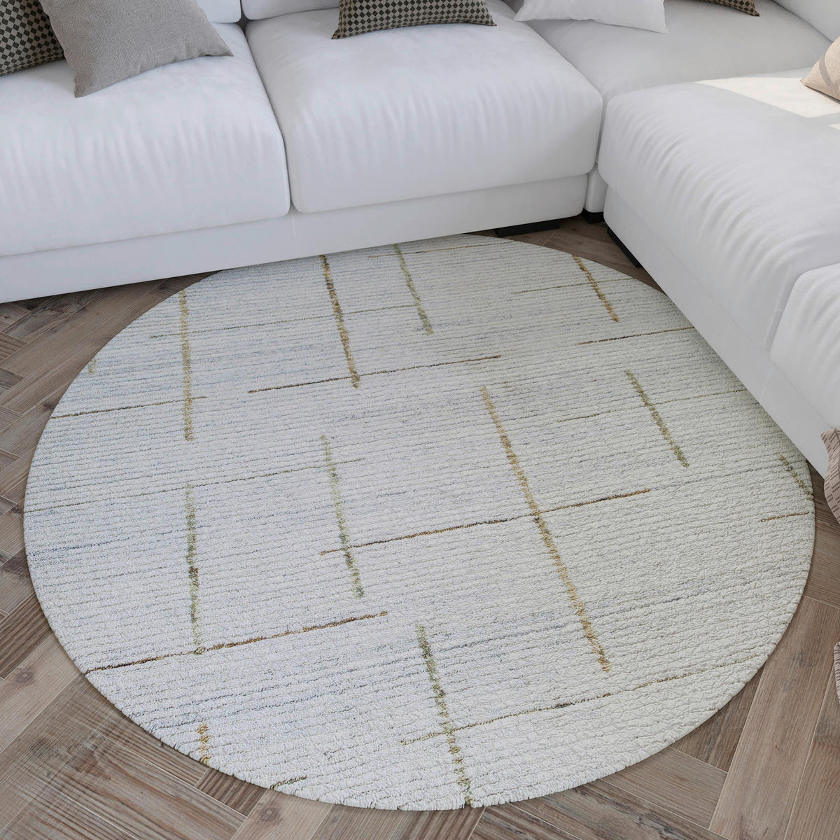 WEBTEPPICH 200 cm Hamptons Twentytwo Creme, Hellgrau, Sandfarben  - Sandfarben/Creme, Design, Textil (200cm) - WECON HOME