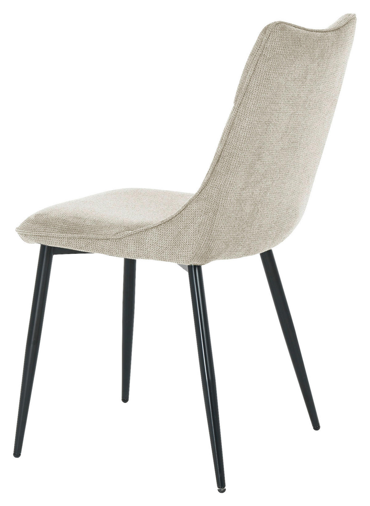 STUHL-SET 2 Stück  in Stahl Webstoff Metall, Textil  - Taupe/Schwarz, Design, Textil/Metall (59/88/47cm) - MID.YOU