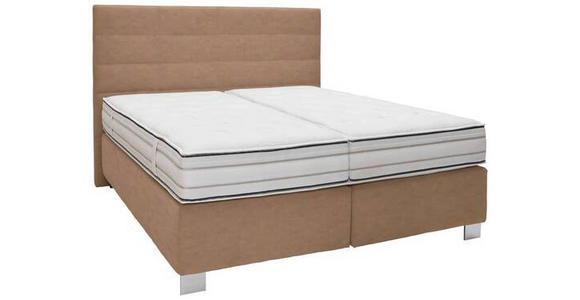 BOXSPRINGBETT 180/200 cm  in Sandfarben  - Sandfarben/Alufarben, KONVENTIONELL, Holzwerkstoff/Textil (180/200cm) - Dieter Knoll