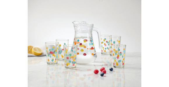 GLÄSERSET 7-teilig - Klar/Multicolor, Basics, Glas - Novel