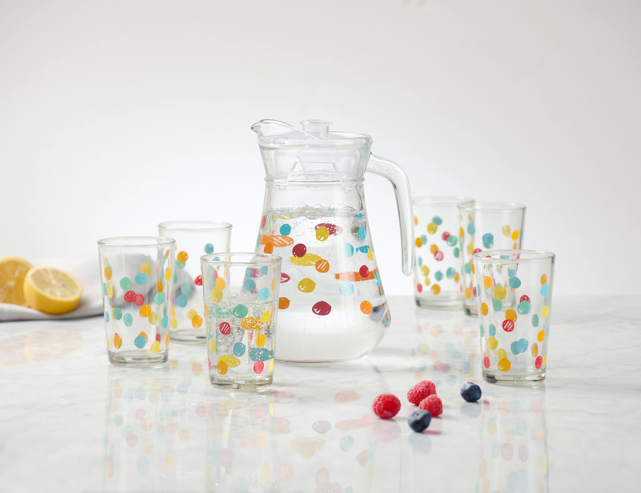 GLÄSERSET  7-teilig  - Klar/Multicolor, Basics, Glas - Novel