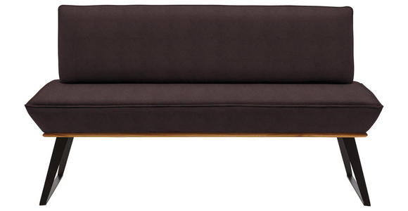 SITZBANK 140/87/64 cm  in Schwarz, Eichefarben, Dunkelgrau  - Eichefarben/Dunkelgrau, Design, Holz/Textil (140/87/64cm) - Voleo