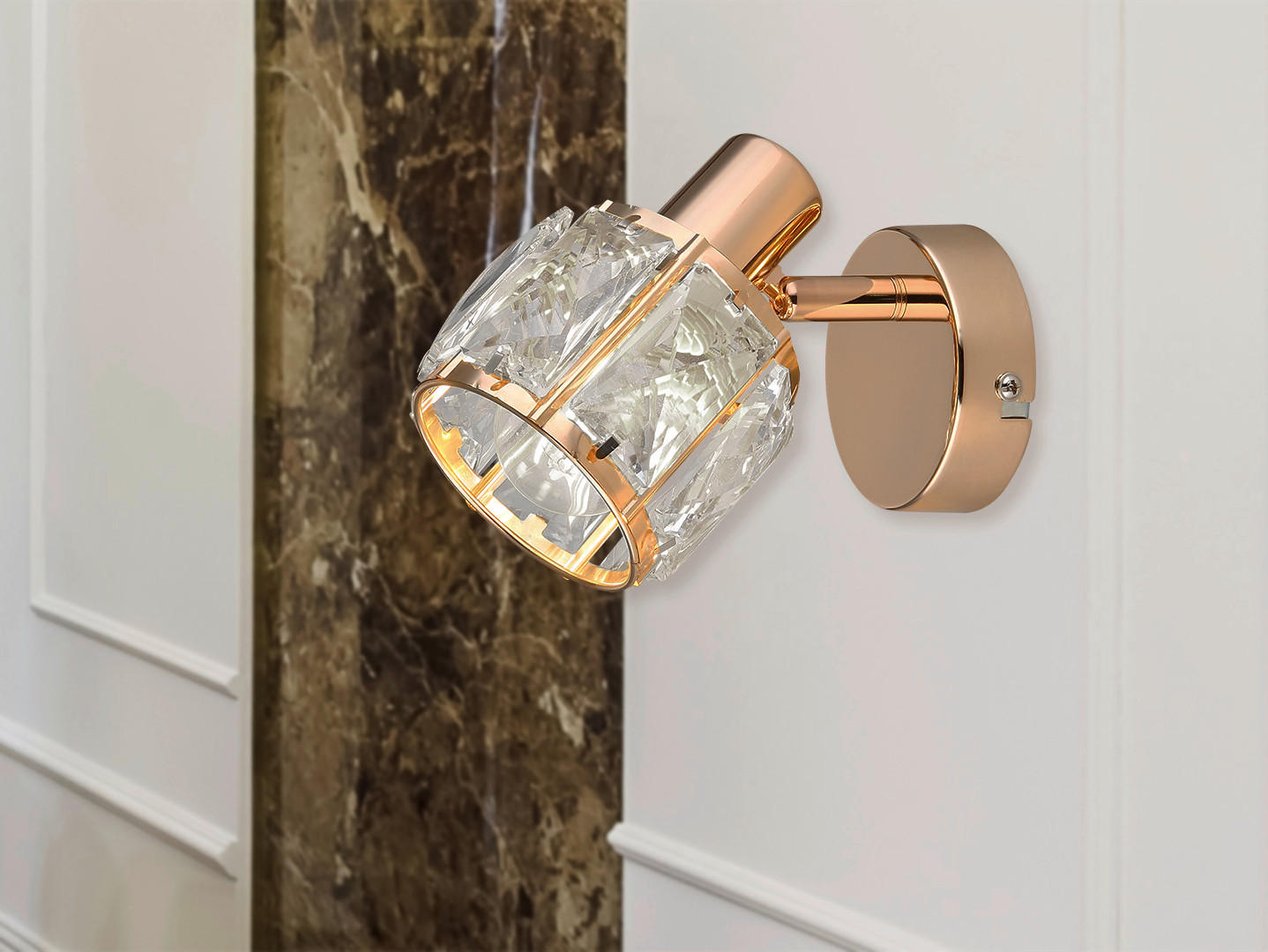 SPOTLIGHT Dubai 16/9/12.5 cm   - roséguld, Klassisk, metall/glas (16/9/12.5cm)