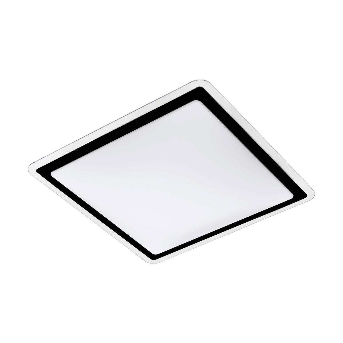 DECKENLEUCHTE 21 W    34/34/7,5 cm  - Weiss/Schwarz, Design, Kunststoff/Metall (34/34/7,5cm) - Eglo