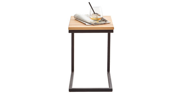 BEISTELLTISCH 30/45/45 cm Kernbuche massiv Schwarz, Buchefarben rechteckig  - Buchefarben/Schwarz, Natur, Holz/Metall (30/45/45cm) - Xora