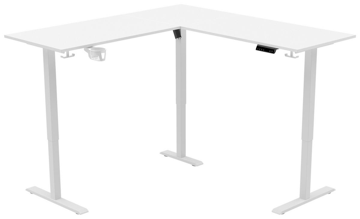 ECKSCHREIBTISCH 160/160/72-117 cm  in Weiß  - Weiß, KONVENTIONELL, Holzwerkstoff/Kunststoff (160/160/72-117cm) - Carryhome