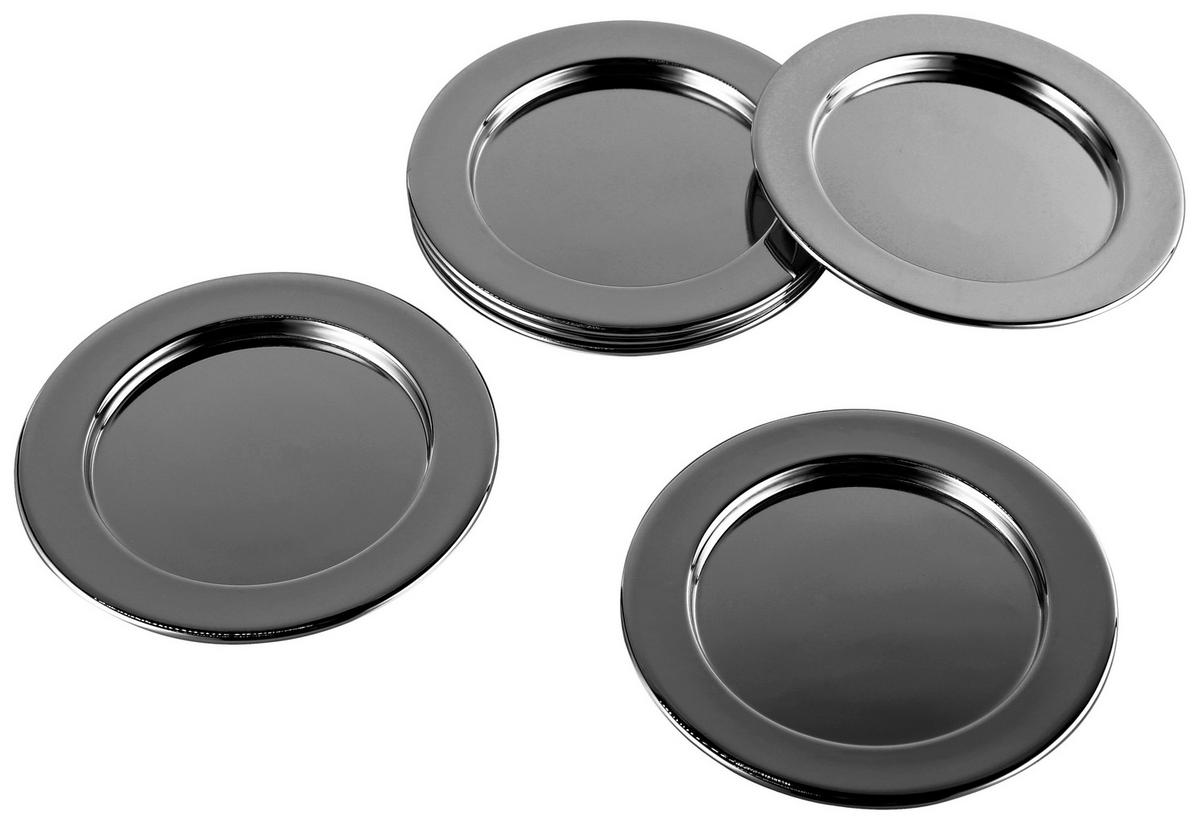 UNTERSETZER 6-teilig 10,9 cm - Schwarz, Design, Metall (10,9cm) - Echtwerk