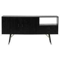 LOWBOARD  in 160/80/46 cm  - Schwarz, Design, Holzwerkstoff/Metall (160/80/46cm) - Livetastic