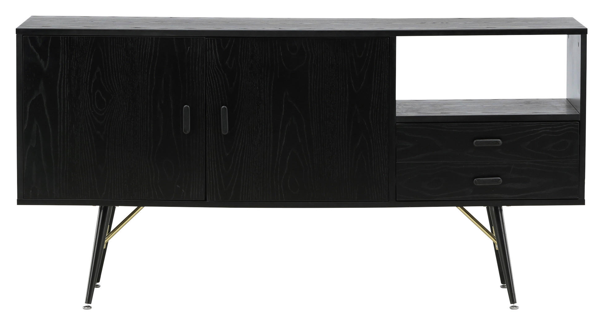 Livetastic Lowboard Schwarz 160x80x46 cm