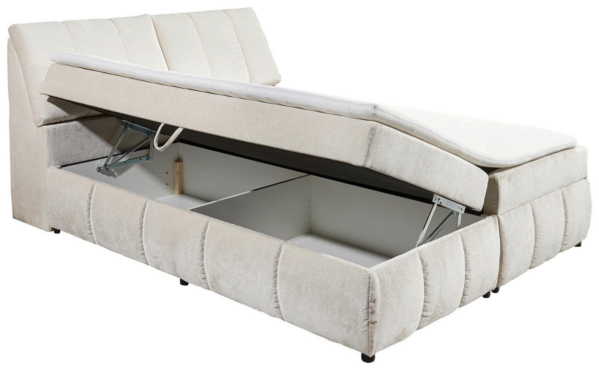 BOXBETT 160/200 cm  in Beige  - Beige/Schwarz, Modern, Holzwerkstoff/Kunststoff (160/200cm) - MID.YOU