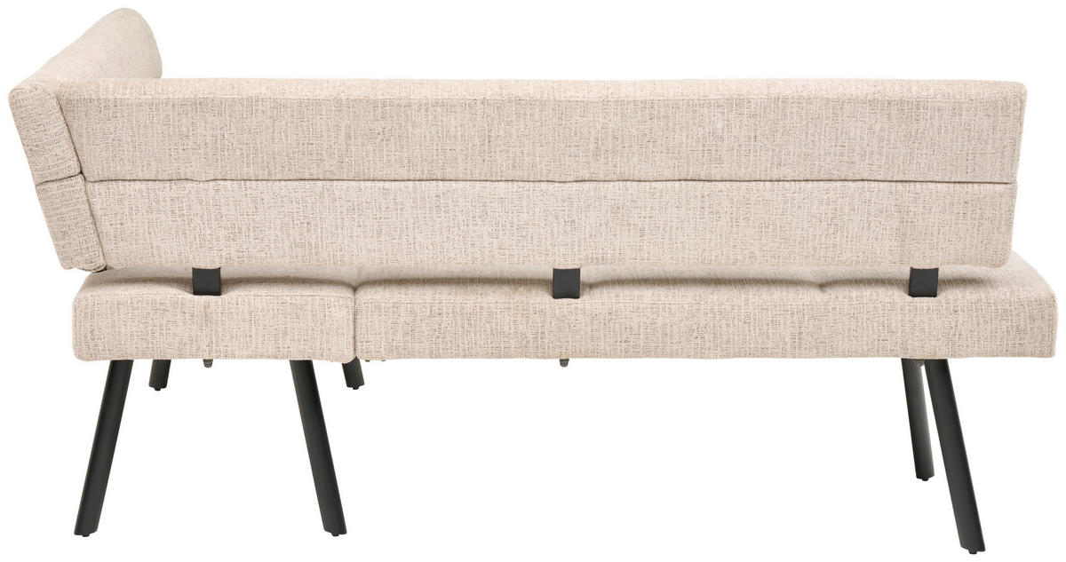 ECKBANK 190/150 cm Webstoff Beige   - Beige/Schwarz, KONVENTIONELL, Textil/Metall (190/150cm) - MID.YOU