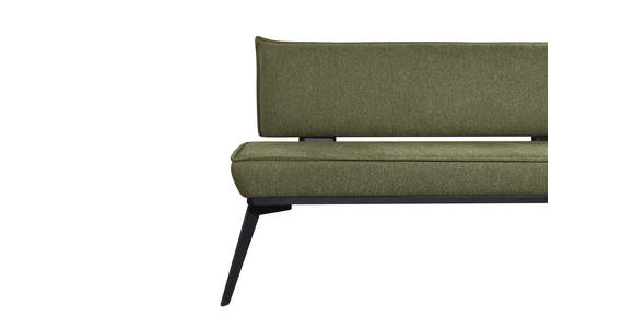 ECKBANK 165/235 cm Webstoff Olivgrün, Schwarz Buche massiv - Schwarz/Olivgrün, Basics, Holz/Textil (165/235cm) - Carryhome