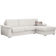 ECKSOFA in Flachgewebe Creme  - Chromfarben/Creme, KONVENTIONELL, Textil/Metall (285/176cm) - Novel