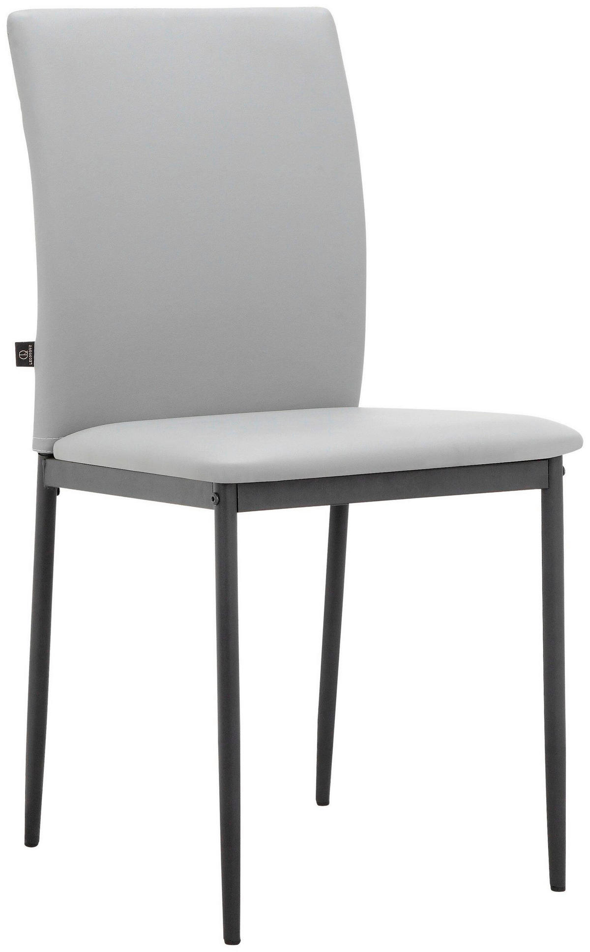 STUHL-SET 4 Stück  in Stahl Lederlook  - Hellgrau/Schwarz, Design, Textil/Metall (44/88/51cm) - MID.YOU