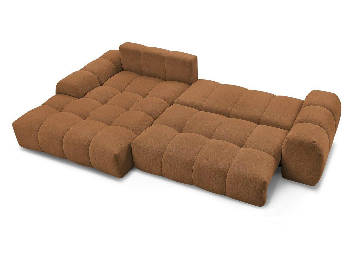 ECKSCHLAFSOFA EVEREST  mit Rücken echt, Armteil links, Armteil rechts Flachgewebe Orange  - Schwarz/Orange, MODERN, Kunststoff/Textil (180/318cm) - Livetastic