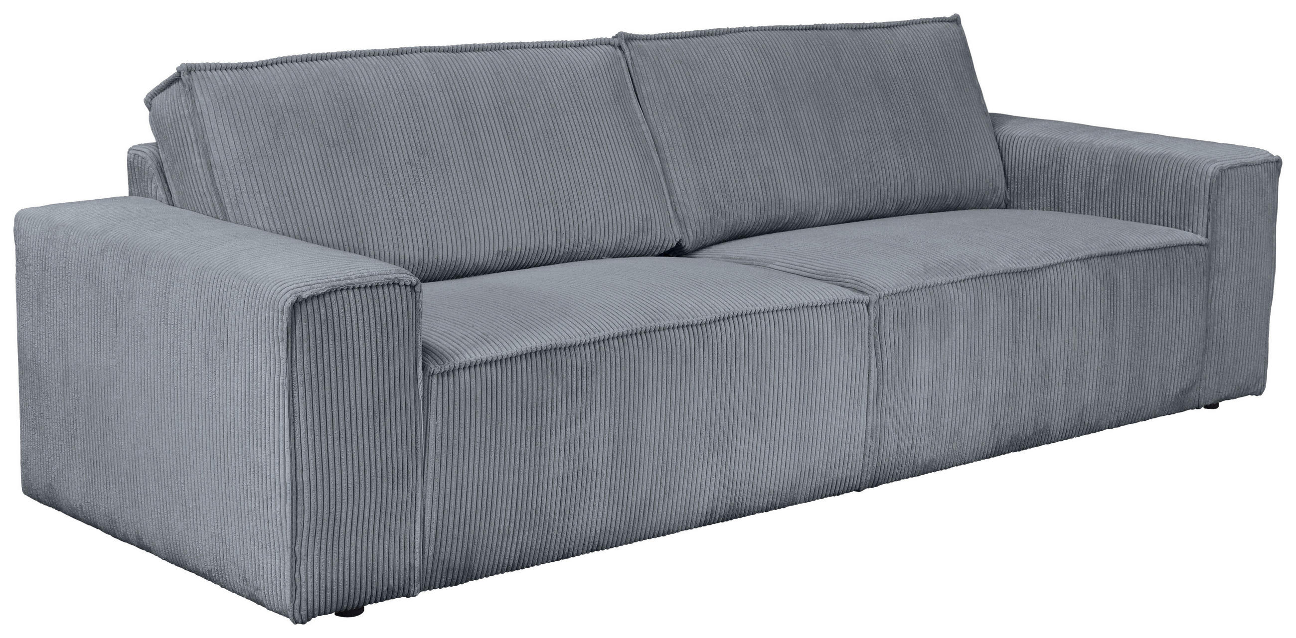 3-SITZER-SOFA Cord Dunkelgrau - Dunkelgrau/Schwarz, KONVENTIONELL, Kunststoff/Textil (248/76/95cm) - Carryhome