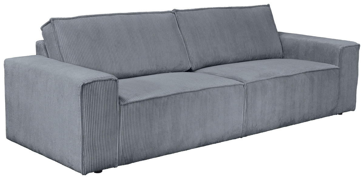 3-SITZER-SOFA Cord Dunkelgrau  - Dunkelgrau/Schwarz, KONVENTIONELL, Kunststoff/Textil (248/76/95cm) - Carryhome