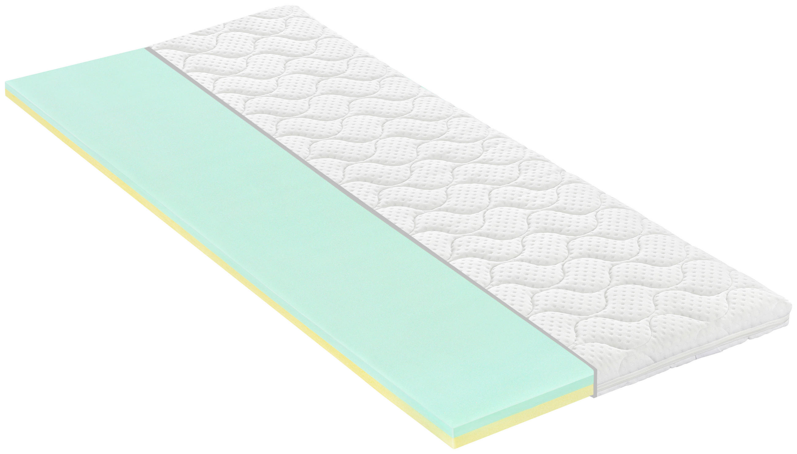 VRCHNÝ MATRAC, 90/200 cm - biela, Basics, textil (90/200cm) - Novel