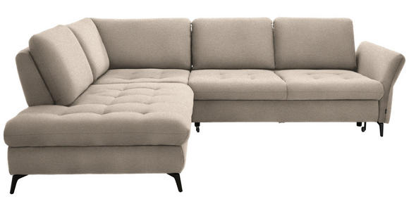 ECKSOFA Beige Bouclé  - Beige/Schwarz, Natur, Textil/Metall (233/288cm) - Valnatura