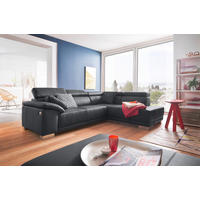 SEDEŽNA GARNITURA, pravo usnje črna  - črna, Design, usnje (270/205cm) - Pure Home Lifestyle