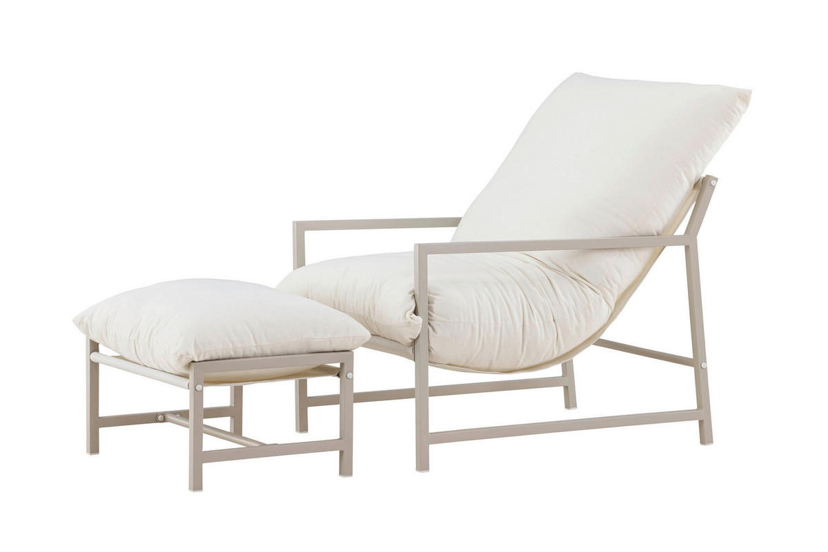 LOUNGEFÅTÖLJ  - beige, Modern, metall/textil (67/68/86cm) - Gardenson