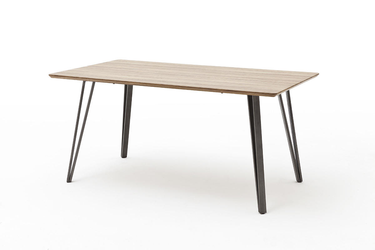 JEDILNA MIZA, hrast - hrast, Design, kovina/leseni material (160/76/90cm) - Hom`in