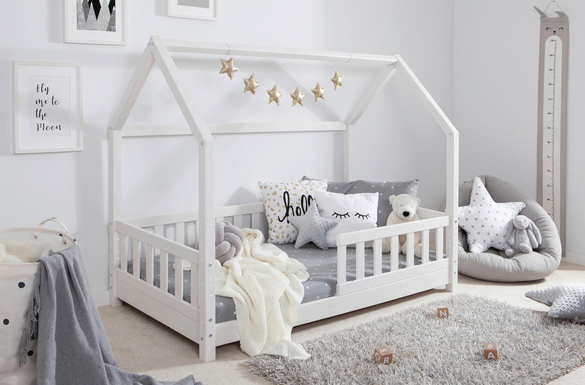 HAUSBETT 80/160 cm Weiss  - Weiss, Modern, Holz (80/160cm) - MID.YOU