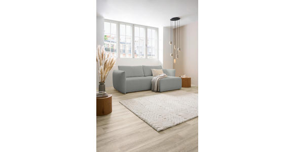 ECKSOFA Greige Jersey Rückenkissen, Bettkasten, Schlaffunktion, Rücken echt, Liegefläche im Originalstoff  - Greige/Schwarz, KONVENTIONELL, Kunststoff/Textil (238/148cm) - Carryhome