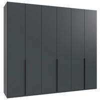 DREHTÜRENSCHRANK  in Graphitfarben  - Schwarz/Graphitfarben, MODERN, Holzwerkstoff/Metall (270/236/58cm) - MID.YOU