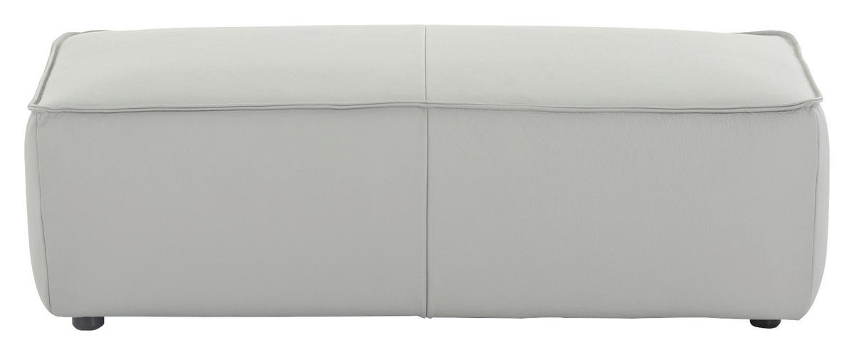 HOCKERLeder Grau  - Schwarz/Grau, Modern, Leder/Kunststoff (120/39/60cm) - W.Schillig