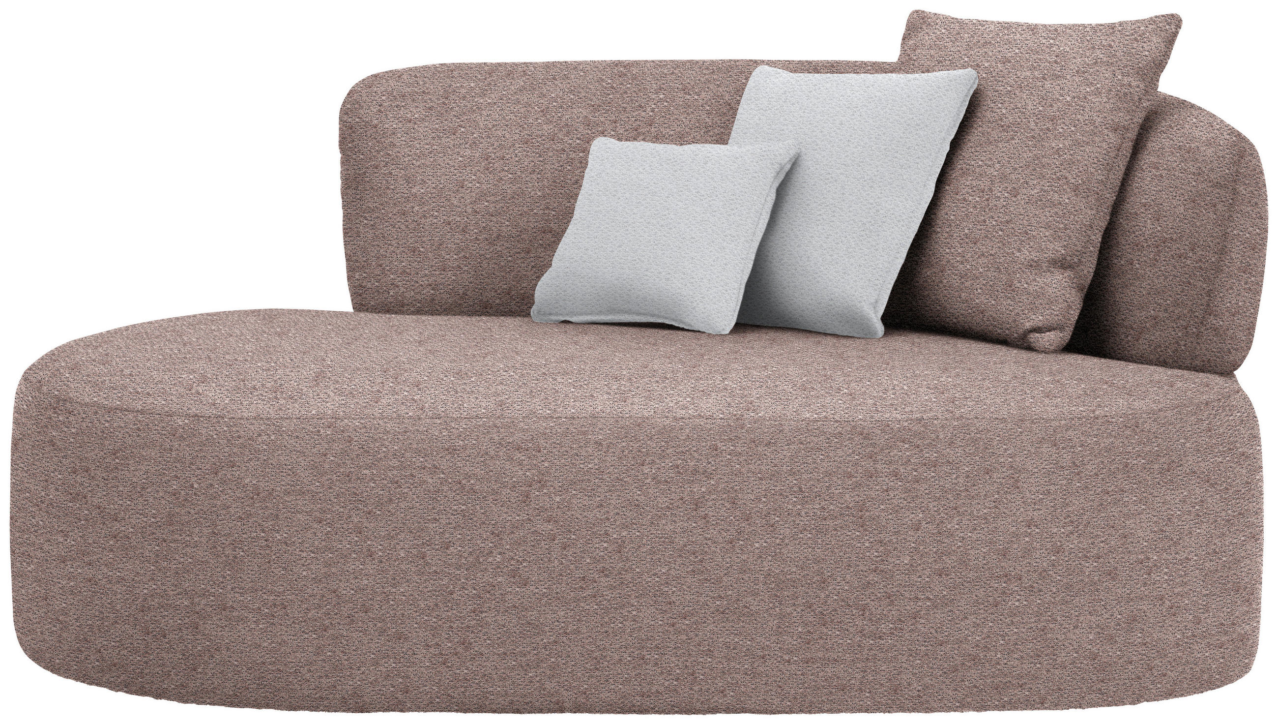 RÉCAMIERE  in Chenille Hellgrau, Rotbraun  - Rotbraun/Hellgrau, MODERN, Kunststoff/Textil (166/86/105cm) - Hom`in