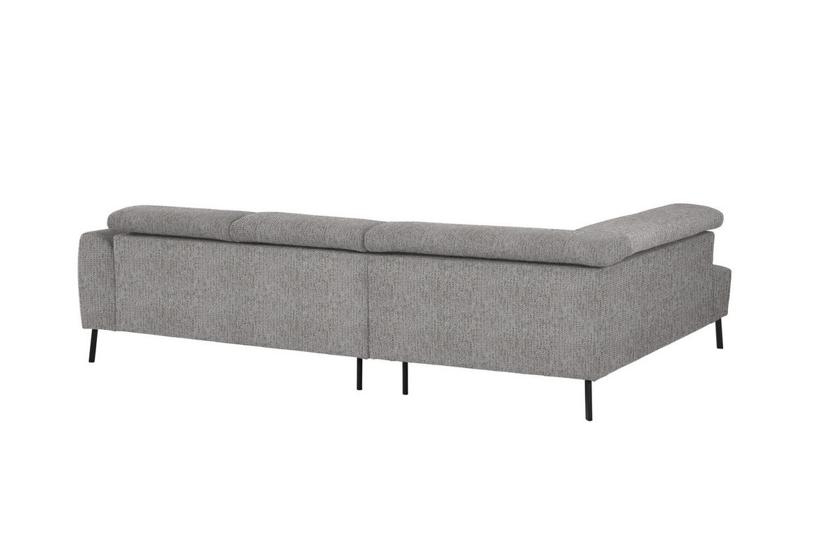 ECKSOFA in Webstoff Taupe  - Taupe/Schwarz, Design, Textil/Metall (205/280cm) - MID.YOU