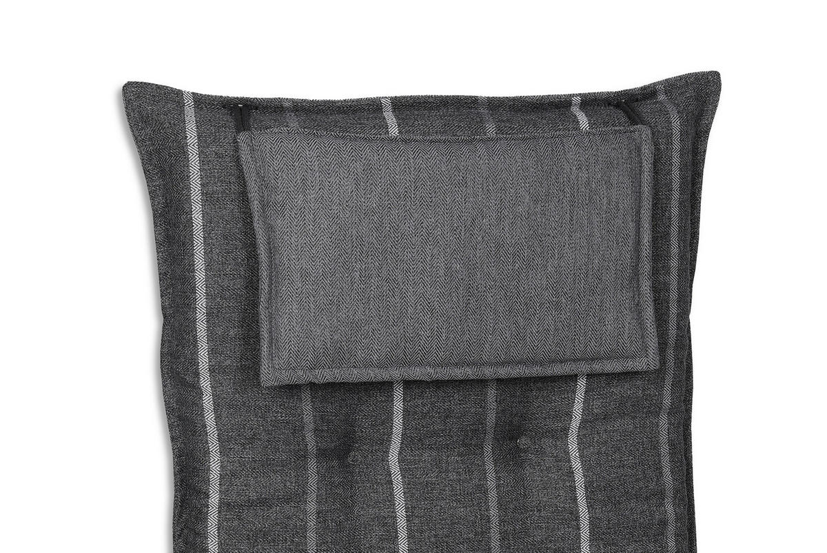 SESSELAUFLAGENSET in Anthrazit, Grau Streifen  - Anthrazit/Grau, Basics, Textil (50/7/120cm)