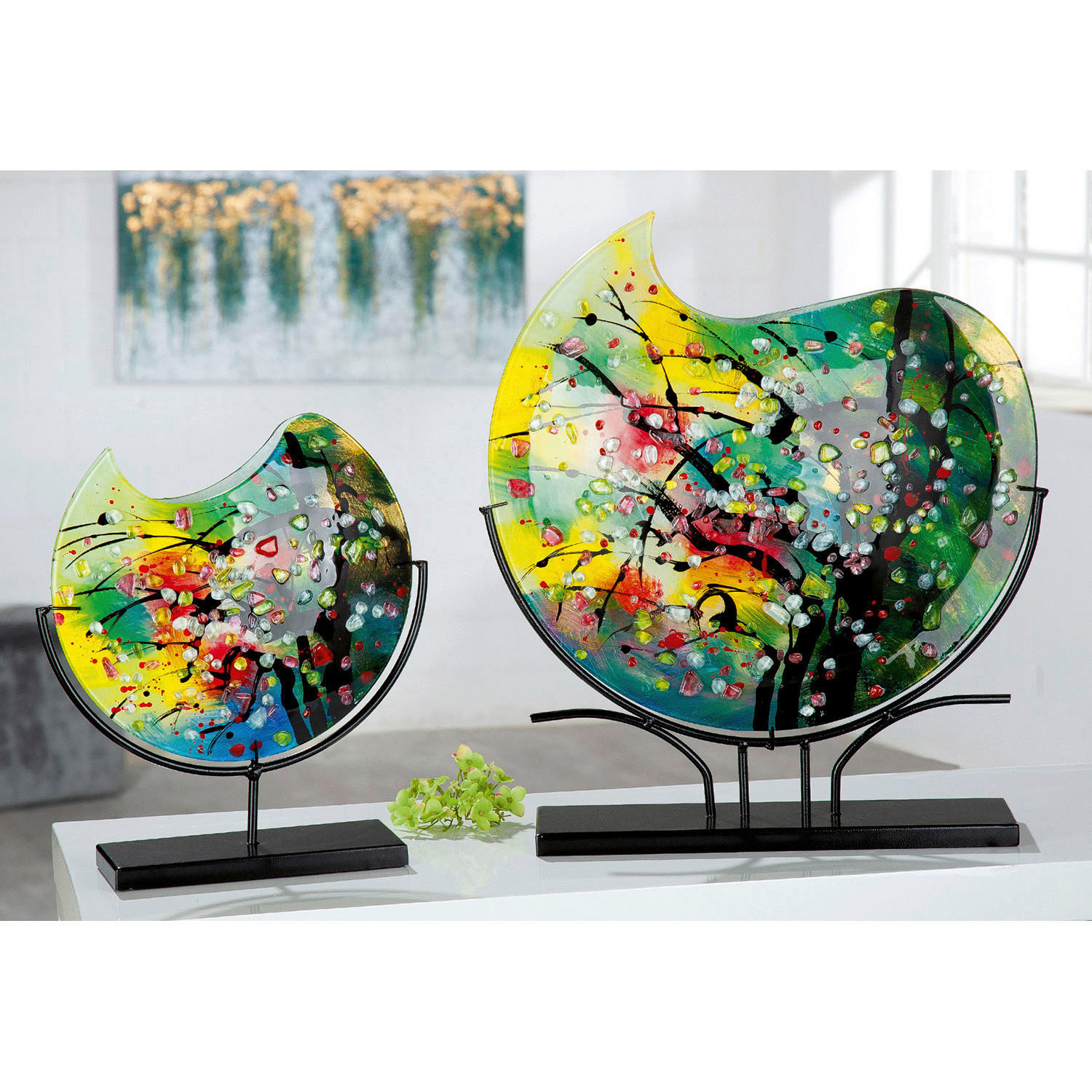 VASE Nicosia  - Multicolor, Basics, Glas/Metall (32/37/9cm)