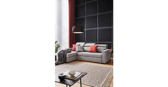 ECKSOFA in Webstoff Greige  - Greige/Schwarz, Design, Kunststoff/Textil (179/240cm) - Carryhome