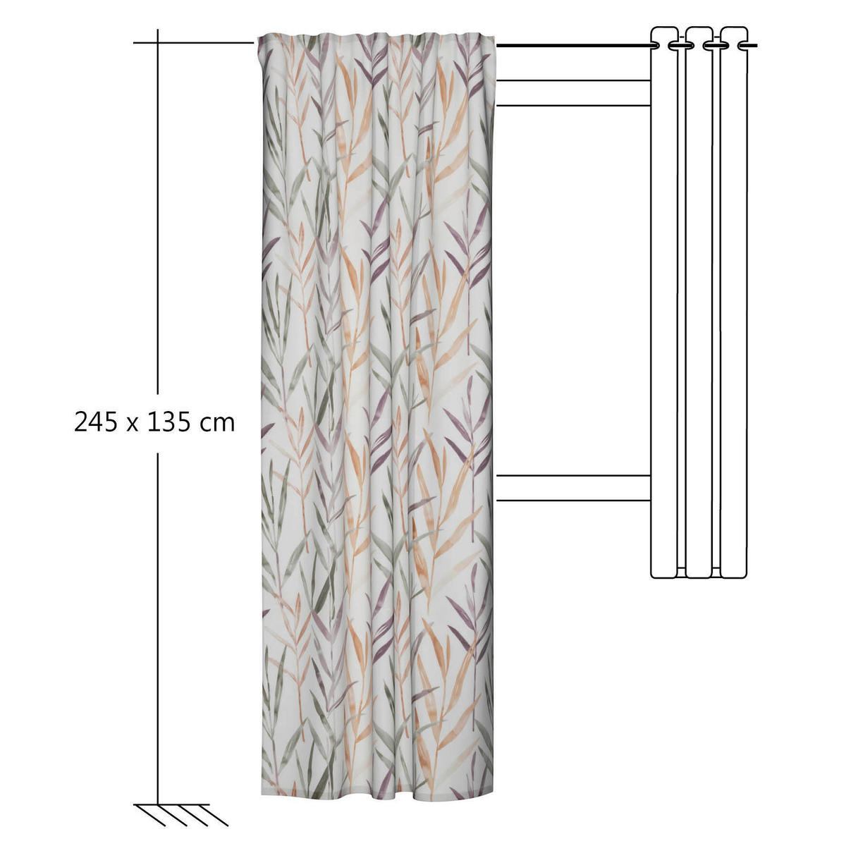 FERTIGVORHANG  halbtransparent  135/245 cm   - Multicolor, Basics, Textil (135/245cm) - Fuggerhaus