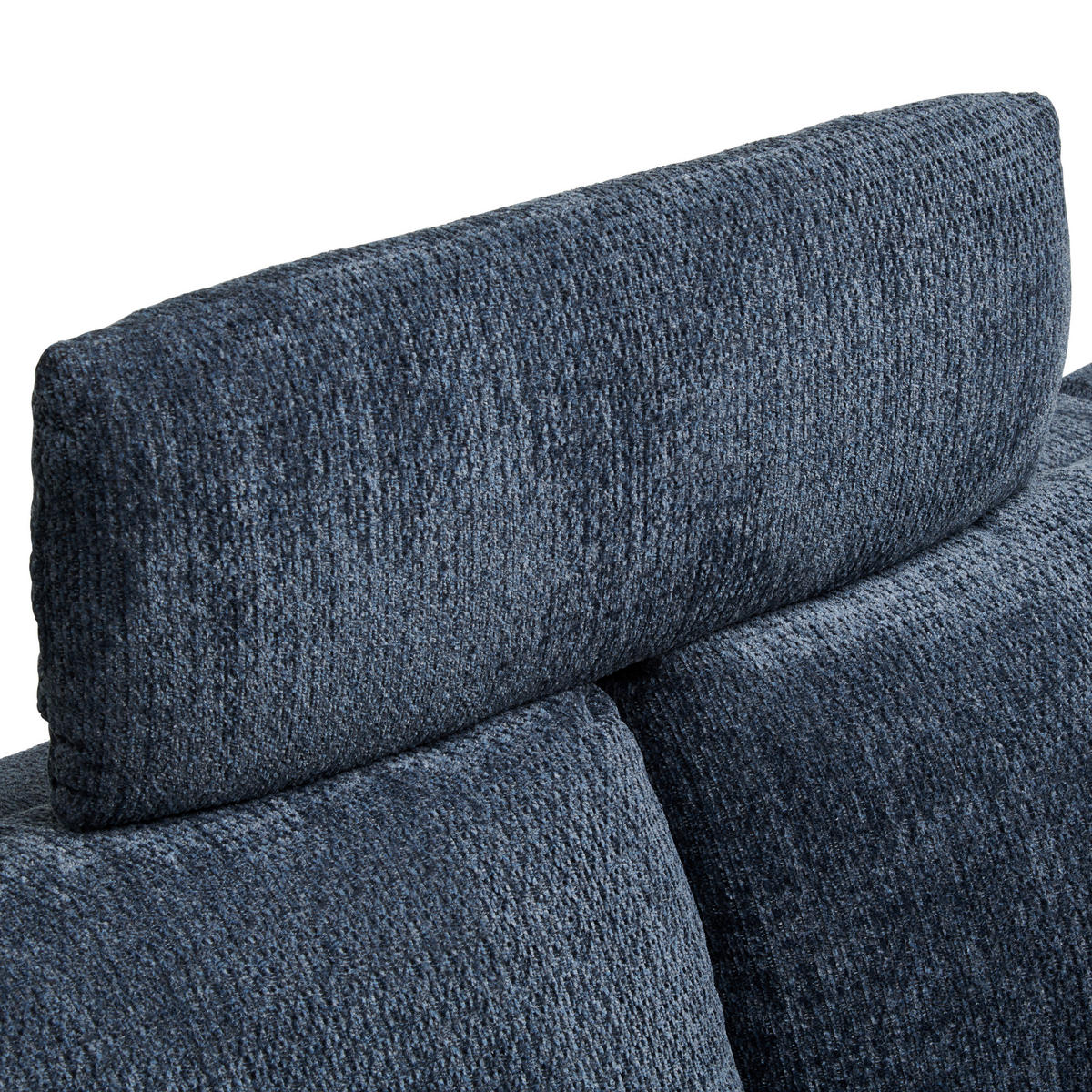 ECKSOFA in Chenille Blau  - Blau/Schwarz, KONVENTIONELL, Textil/Metall (291/153cm) - Hom`in