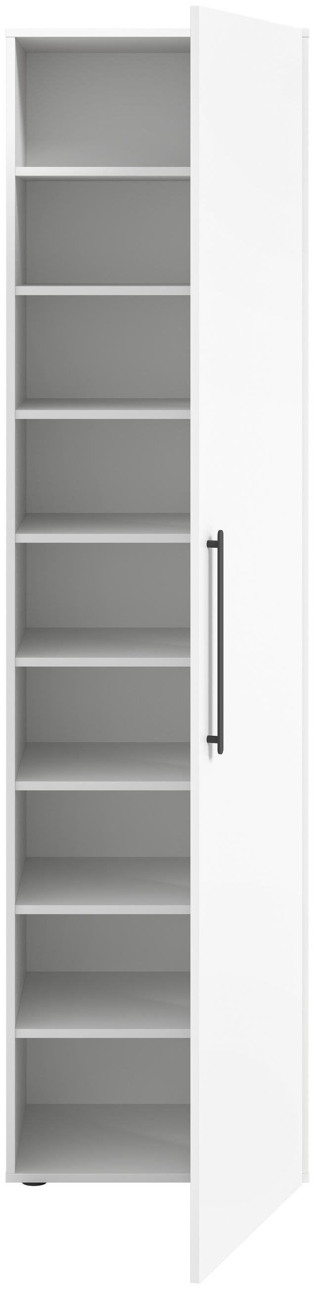 GARDEROBENSCHRANK  in 55/200/47 cm  - Weiss/Schwarz, Modern, Holzwerkstoff/Kunststoff (55/200/47cm) - Stylife