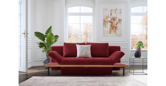 SCHLAFSOFA in Chenille Weinrot - Weinrot/Schwarz, MODERN, Holz/Textil (212/89/102cm) - Dieter Knoll