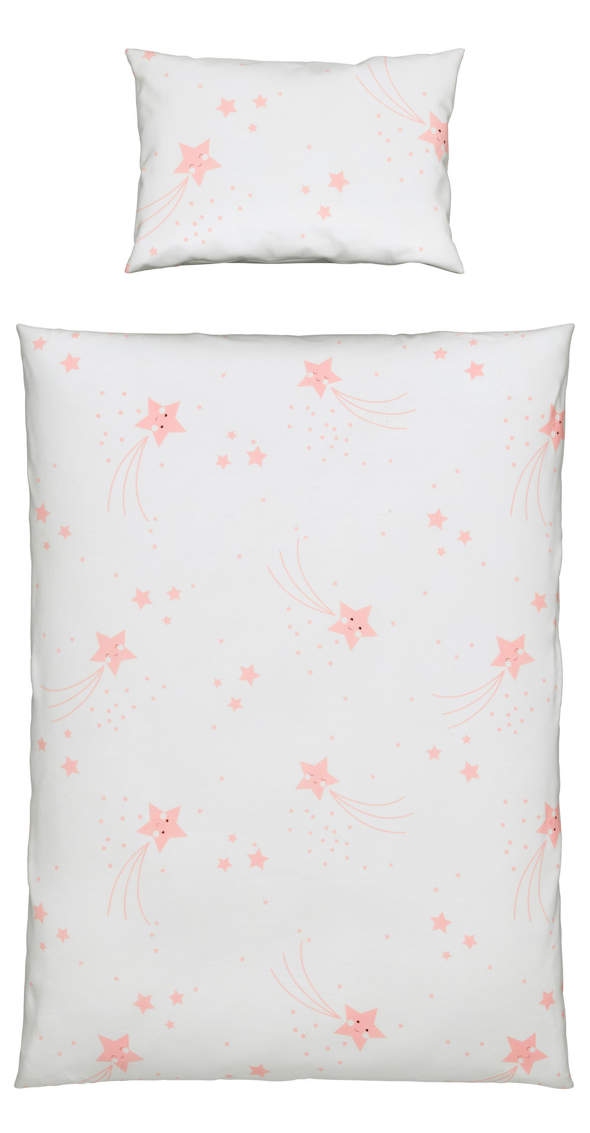 BABYBETTWÄSCHESET 100/135 cm  - Weiss/Rosa, Basics, Textil (100/135cm) - My Baby Lou