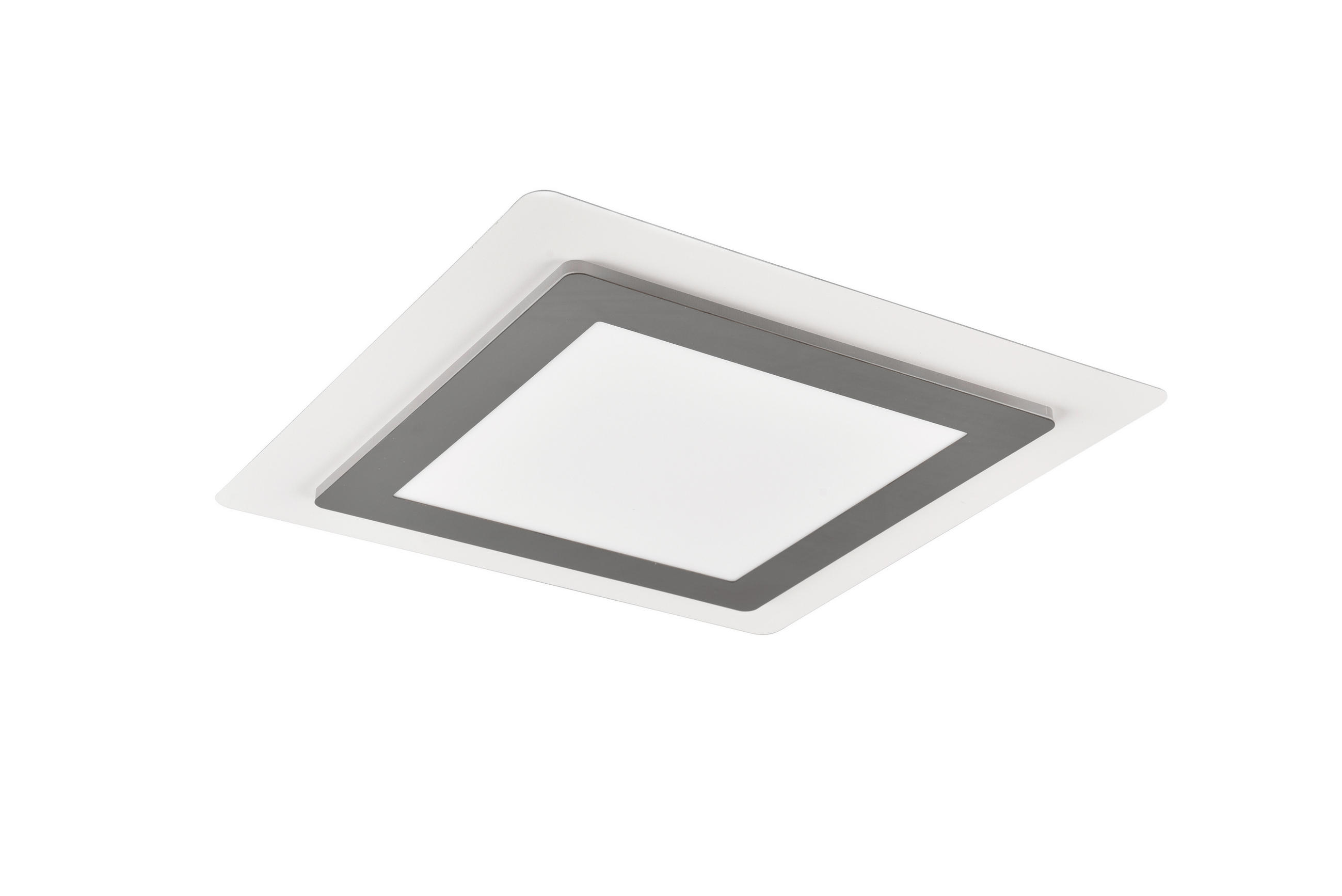 LED-DECKENLEUCHTE Morgan 45/45/4,2 cm   - Weiß/Nickelfarben, MODERN, Metall (45/45/4,2cm) - Trio Leuchten