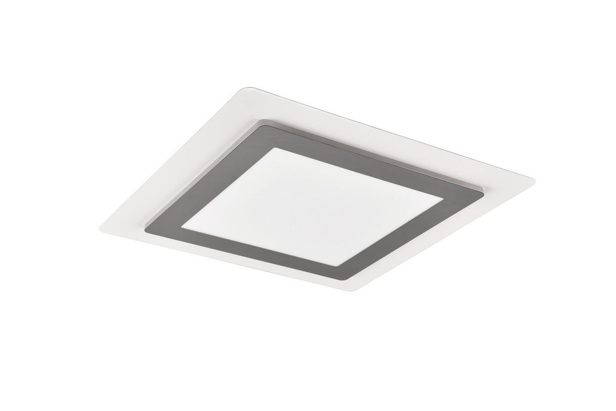 LED-TAKLAMPA Morgan 45/45/4,2 cm  - vit/nickelfärgad, Design, metall (45/45/4,2cm) - Trio Leuchten