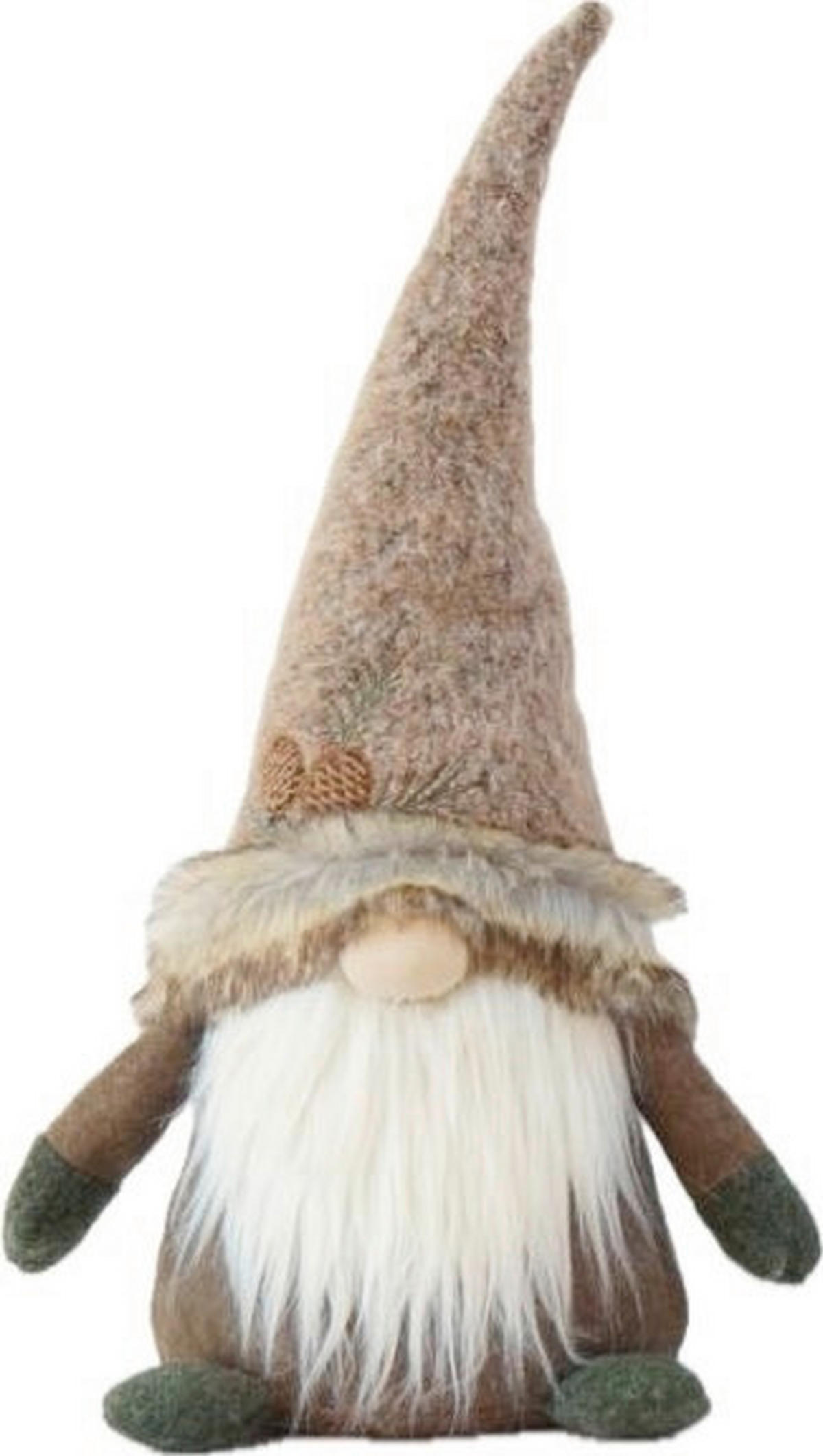 WICHTEL  - Dunkelbraun/Weiß, LIFESTYLE, Textil/Stein (28/51/16cm) - X-Mas