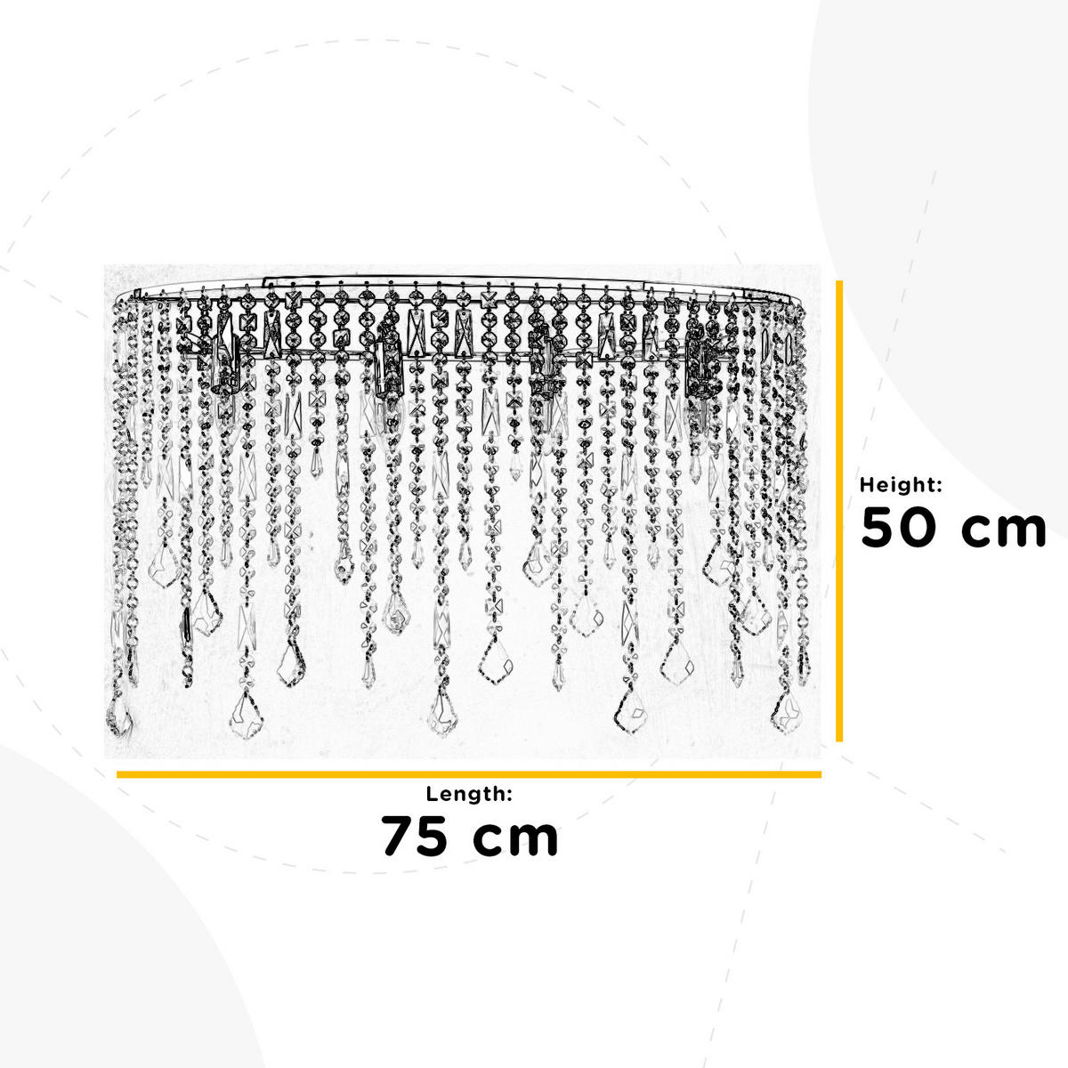 WANDLEUCHTE  75 cm  - Chromfarben, Design, Glas/Metall (75cm)