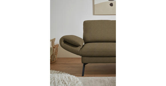 ECKSOFA  in Flachgewebe Khaki  255-365/175-224 cm  - Khaki/Schwarz, Design, Textil/Metall (255-365/175-224cm) - Dieter Knoll