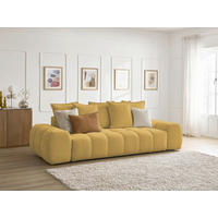 3-SITZER-SOFA EVEREST Flachgewebe Gelb  - Gelb/Schwarz, MODERN, Kunststoff/Textil (278/90/115cm)