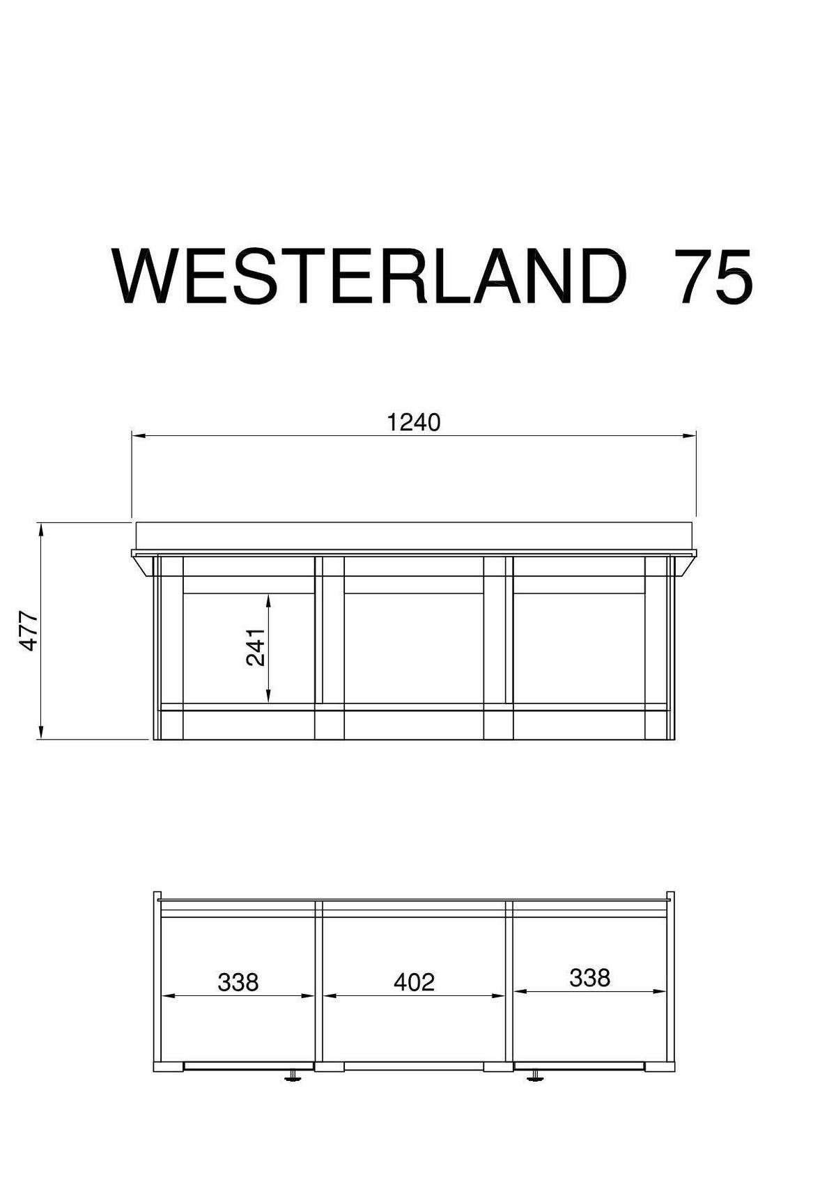 GARDEROBENBANK  in 124/42/45 cm  - Schwarz/Weiß, Design, Metall (124/42/45cm) - Modante