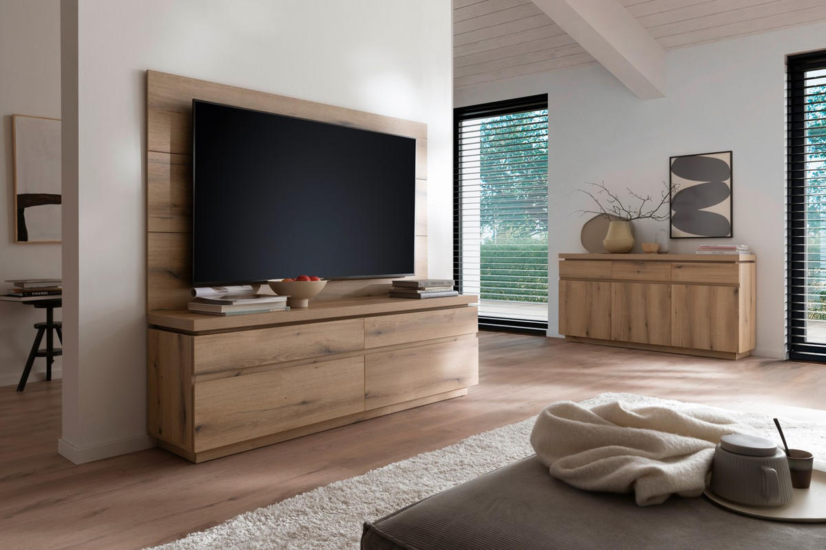 SIDEBOARD  156/81/40 cm 3 Schublade(n)  - Eichefarben, Design, Holzwerkstoff (156/81/40cm) - Livetastic