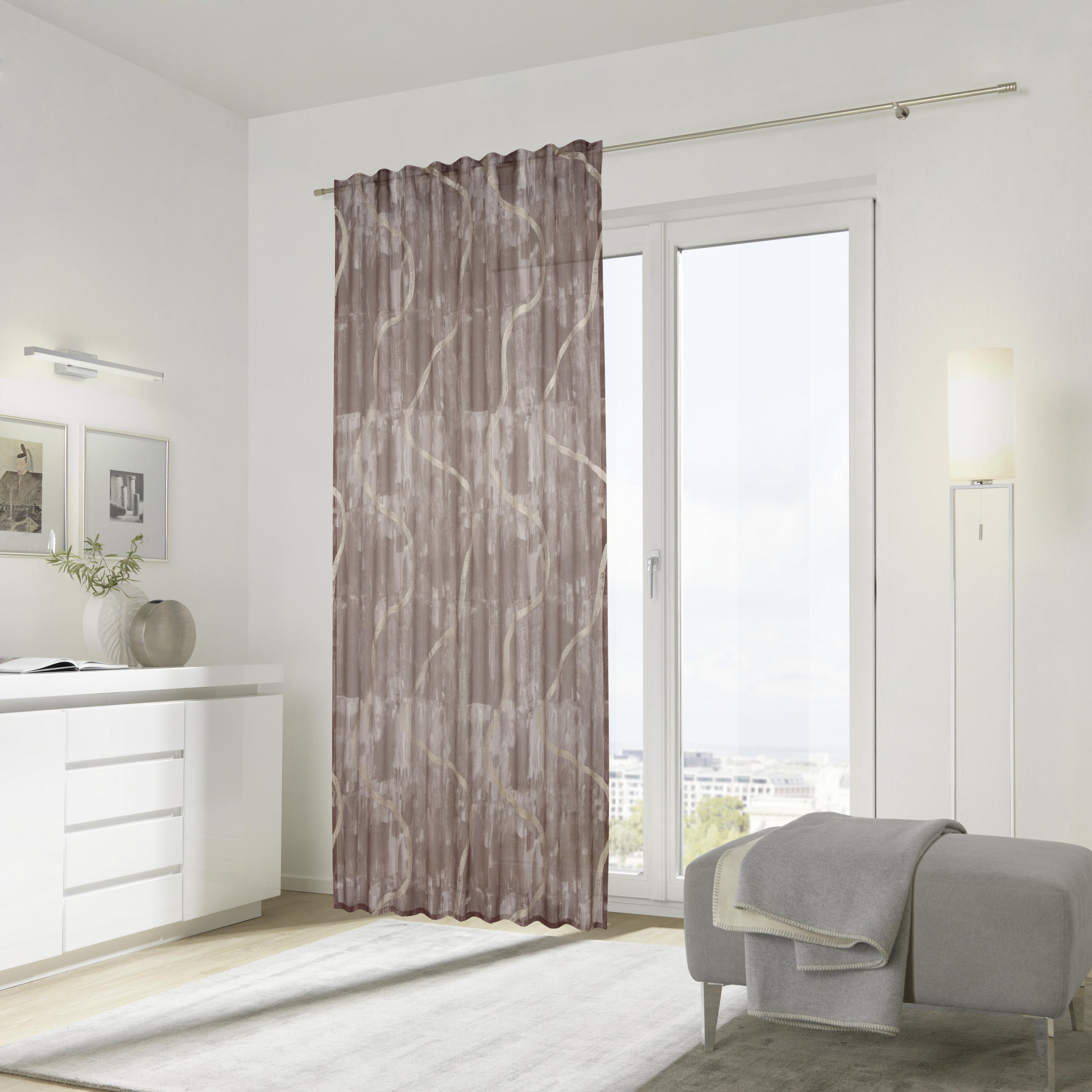 FERTIGVORHANG   140/245 cm   - Braun, KONVENTIONELL, Textil (140/245cm) - Ambiente